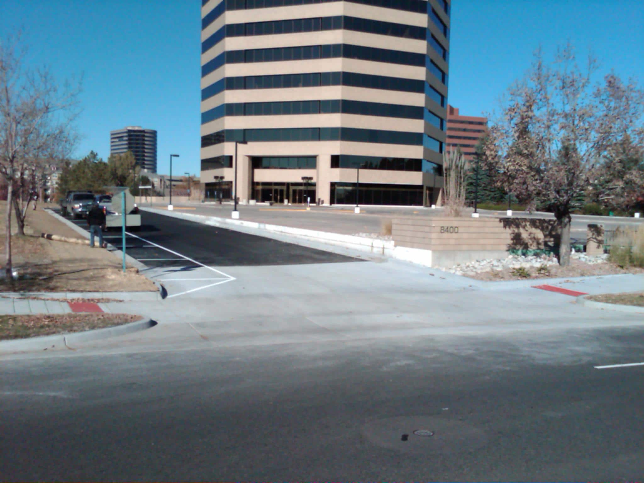 Fresh concrete section installed alongside an existing walk