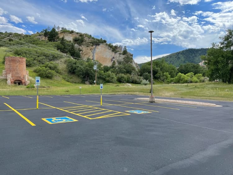 West Metro Fire in Littleton, CO parking finished sealcoating 