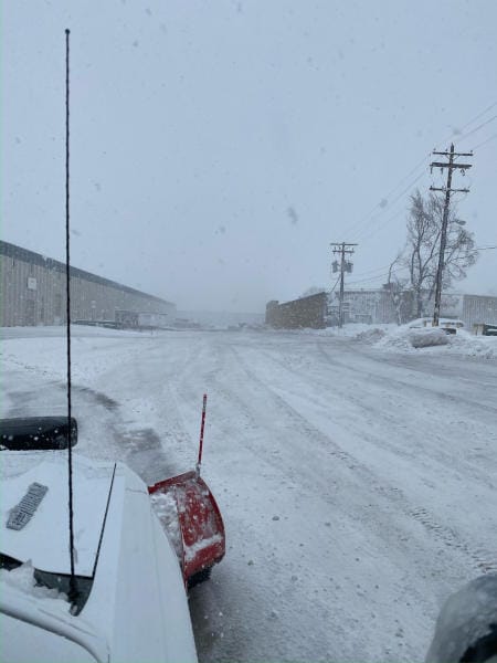 snow plowing at parking lot