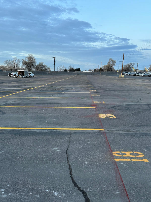 New parking lot striping at USA Rail