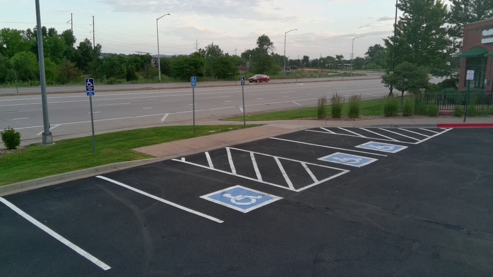 Areal view of ADA parking stalls