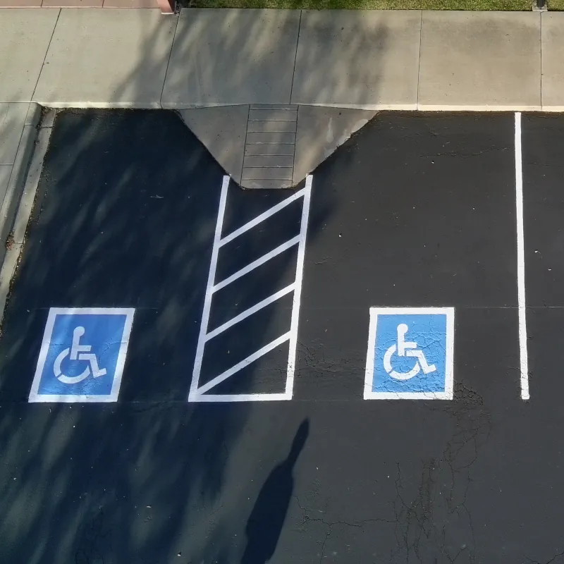 areal view of ADA parking stalls