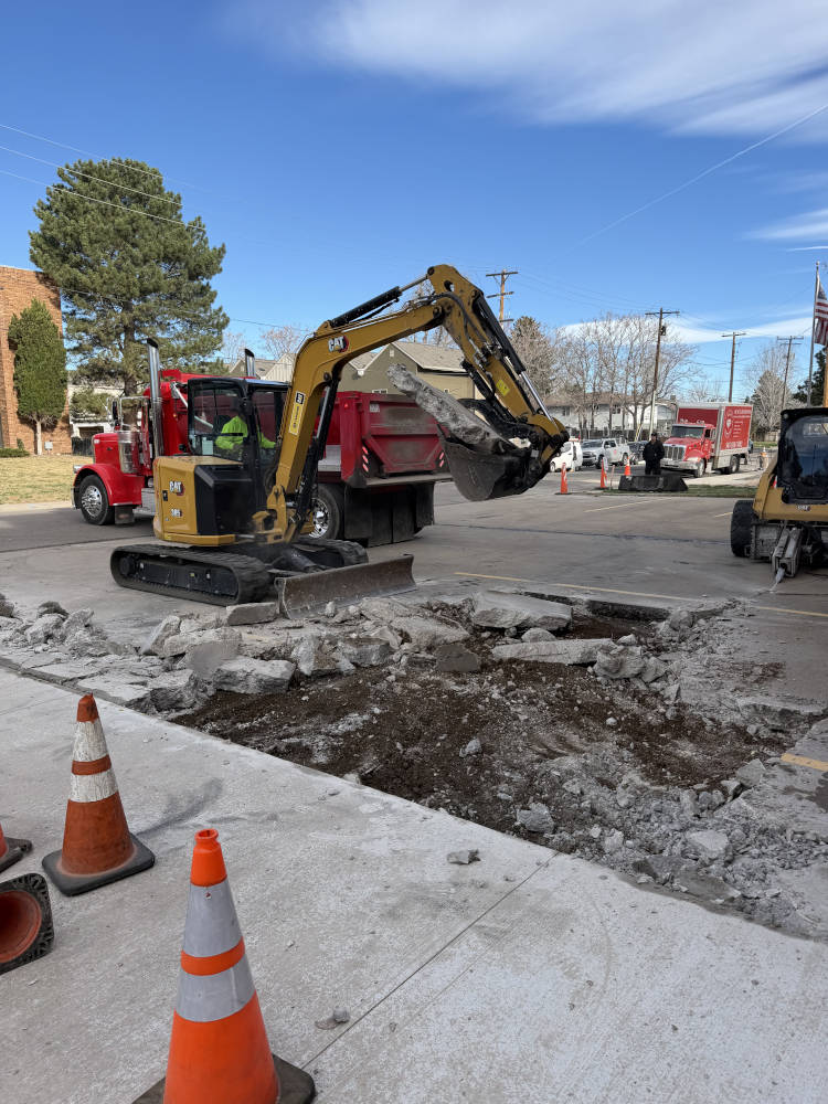 Concrete being removed