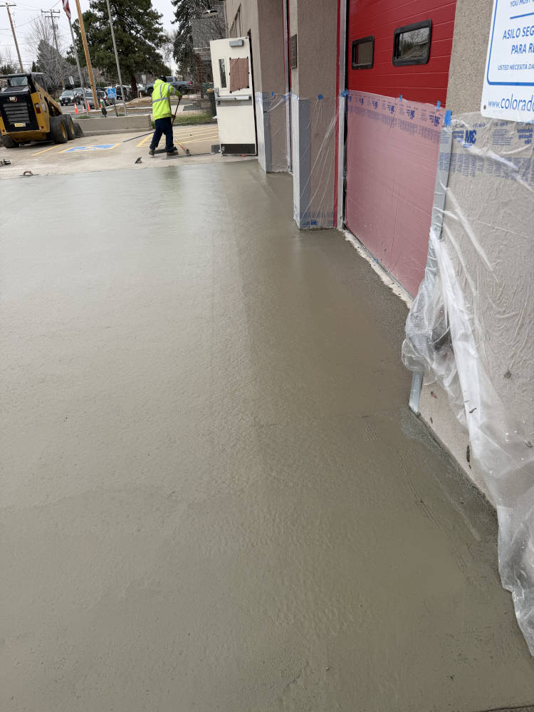 Concrete being floated
