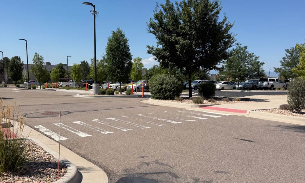 Before photo of parking lot before maintenance